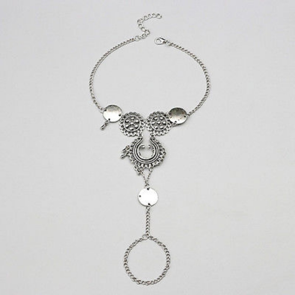 Pair of Bali Boho Silver Barefoot Sandal Anklets - Picture 2 of 5